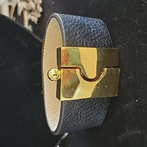 Wide Black Jigsaw Cuff